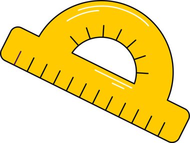Protractor Okul Kırtasiyesi Vektör İllüstrasyonu