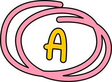 Bir Okul Mark Vektör İllüstrasyonu