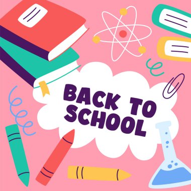 Geri okul poster vektör çizim için