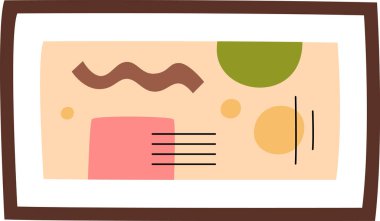 El Çizimi Çerçeve Bauhaus Resim Vektörü İllüstrasyonu