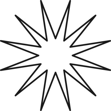 Yıldız Geometrik Çizgili Şekil Vektörü İllüstrasyonu