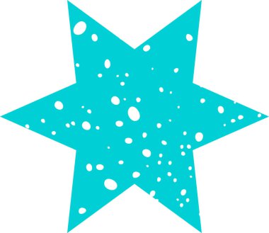 Grunge Doku Vektörü İllüstrasyonlu Yıldız Şekli