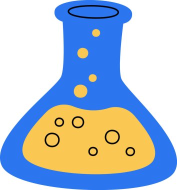 Sıvı Vektör İllüstrasyonlu Kimyasal Test Tüpü