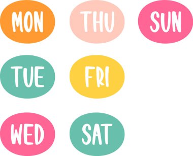 Okul Haftalık Yapıştırma Vektör İllüstrasyonu