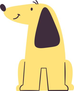 Dachshund Oturan Köpek Vektörü İllüstrasyonu