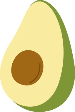 Avokado Yarı Dilim Vektör İllüstrasyonu