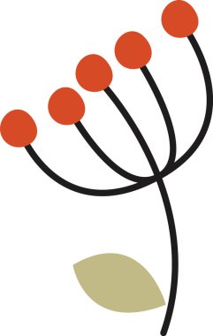 Vahşi Böğürtlen Santrali Vektör İllüstrasyonu