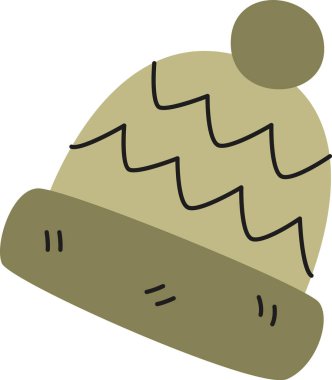 Sonbahar Yünlü Şapka Vektörü İllüstrasyonu