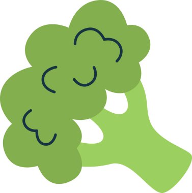 Brokoli Yeşilleri Sebze Vektörü İllüstrasyonu