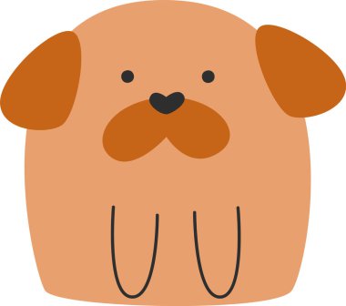 Komik El Çizimi Köpek Vektörü İllüstrasyonu