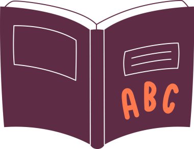 ABC Açılmış Kitap Vektörü İllüstrasyonu