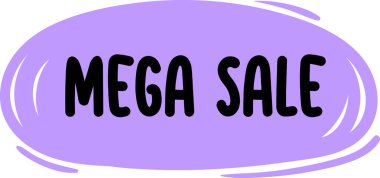 Mega Satış Etiketi Vektörü İllüstrasyonu