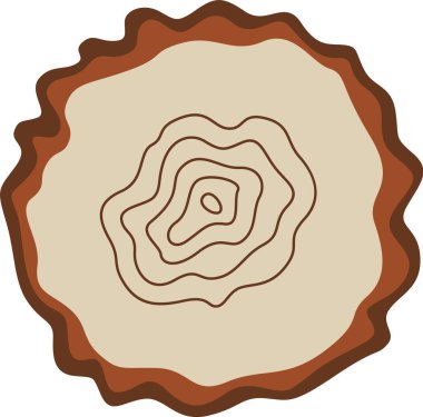 Ağaç Halkalı Ağaç Kesme Vektörü İllüstrasyonu