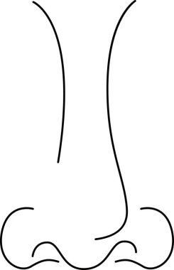 İnsan Burnu Çizgisi Görüntü Vektörü İllüstrasyonu