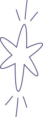 Yıldız El Çizim Vektörü İllüstrasyonu