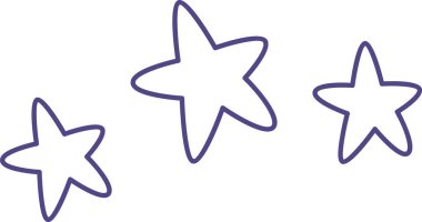 Yıldız Desenli Doodle Vektör Çizimi