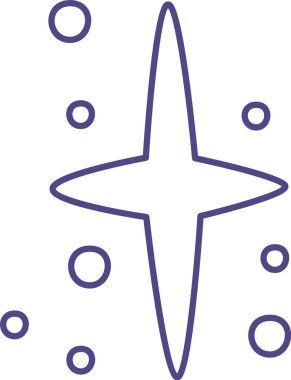 Yıldız Parıltısı Doodle Vektör İllüstrasyonu