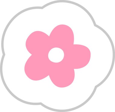 Çiçek Sade Etiketi Vektör İllüstrasyonu