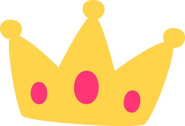 Crown Çizgi El Çizim Vektörü İllüstrasyonu