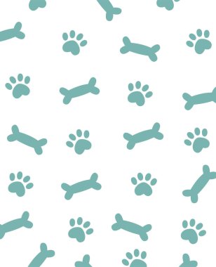 Köpek Kemikleri ve Ayak İzleri Örnek Vektör İllüstrasyonu