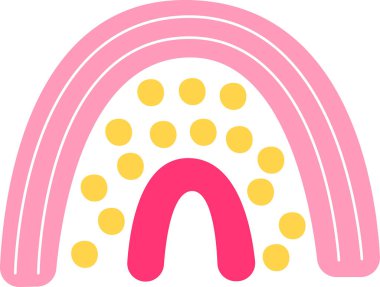 Sihirli Gökkuşağı El Çizim Vektörü İllüstrasyonu