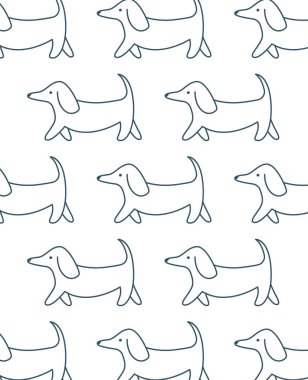 Köpekler Sıralı Kalıp Vektör Çizimi
