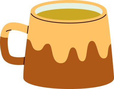 Çay Fincanı El Çizim Vektörü İllüstrasyonu