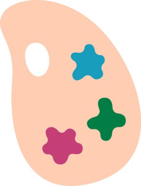 Palet Okul Kırtasiyesi Boyama Vektörü İllüstrasyonu