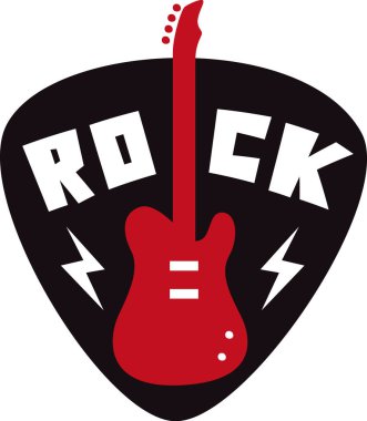 Rock Müzik Logosu Vektör İllüstrasyonu