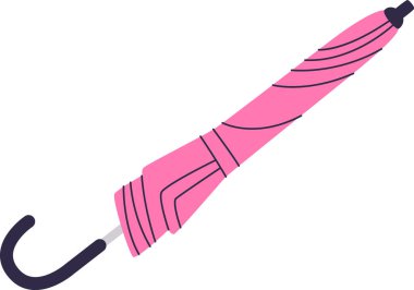 Katlanmış Yağmur Şemsiyesi Vektör İllüstrasyonu