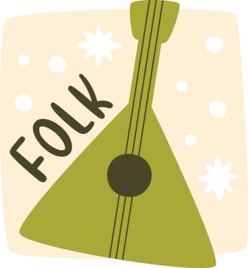 Folk Music Logo Vektörü İllüstrasyonu