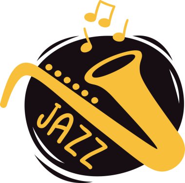 Jazz Müzik Logo Vektörü İllüstrasyonu