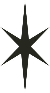 Orta Çağ Modern Yıldız Şekil Vektörü İllüstrasyonu