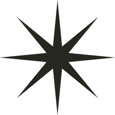 Orta Çağ Modern Yıldız Şekil Vektörü İllüstrasyonu