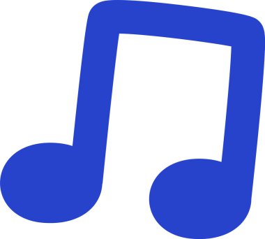 Basit Müzik Notası Simge Vektörü İllüstrasyonu