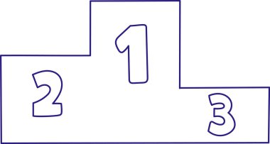 Kazanan Podyum Vektör İllüstrasyonu