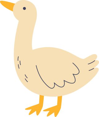 Ayakta Duran Kaz Eli Çizim Vektörü İllüstrasyonu