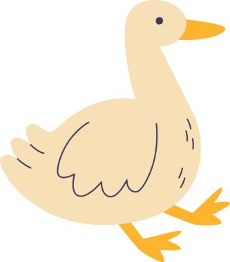 Komik Oturan Kaz Vektörü Çizimi