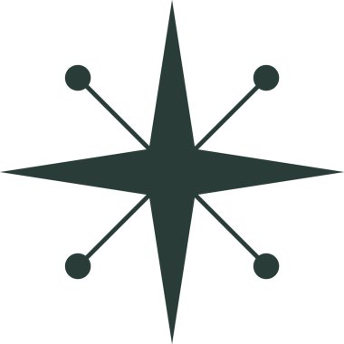 Atom Yıldızı Yüzyılın Ortası Ana Hattı Vektör İllüstrasyonu