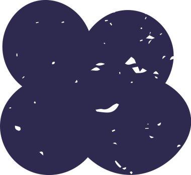 Grunge Desen Vektör İllüstrasyonlu Gökyüzü Bulutu