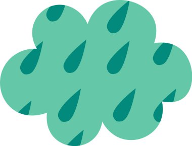 Yağmur desenli Gökyüzü Bulutu Vektör İllüstrasyonu