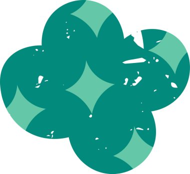 Grunge Desen Vektör İllüstrasyonlu Gökyüzü Bulutu