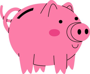Piggy Bank Para Konteynırı Vektör İllüstrasyonu