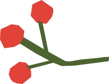 Böğürtlen Dalı Kağıt Kesiği Vektör İllüstrasyonu