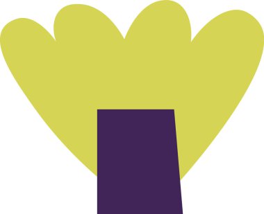 El Çizimi Soyut Ağaç Vektörü İllüstrasyonu