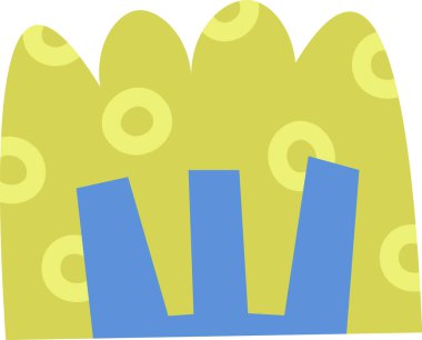 El Çizimi Soyut Çalı Bitki Vektörü İllüstrasyonu