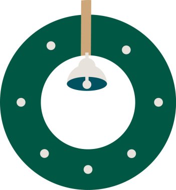 Çan Vektörü İllüstrasyonlu Geometrik Noel Çelengi