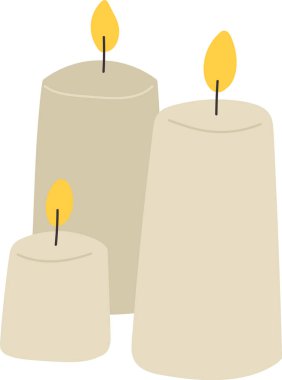 Noel mumları yakma vektör illüstrasyonu