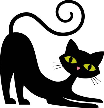 Elle çizilmiş Kedi Uzatma Vektörü İllüstrasyonu