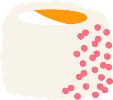 Suşi Kawaii Japon Gıda Vektörü İllüstrasyonu